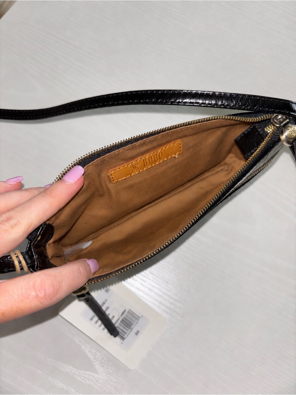 NWT HOBO Cara Black Leather Double-Zip Crossbody - Picture 5 of 5